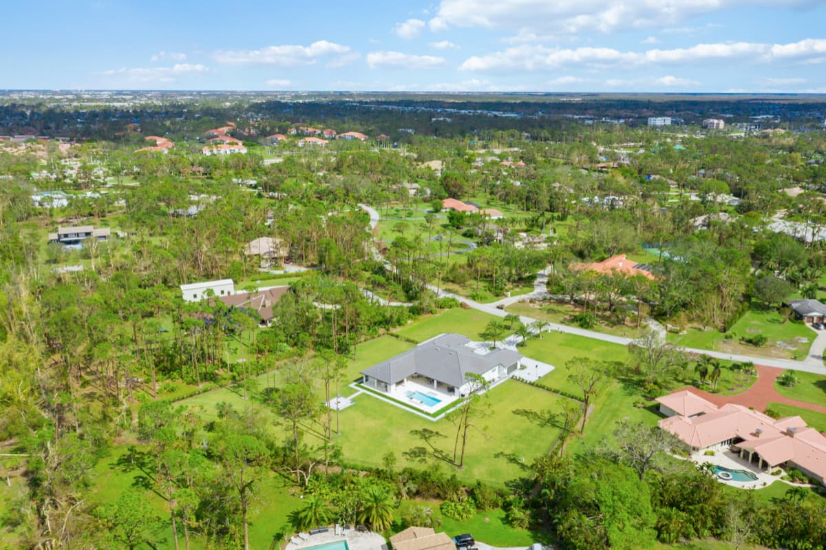 Aerial view from rear